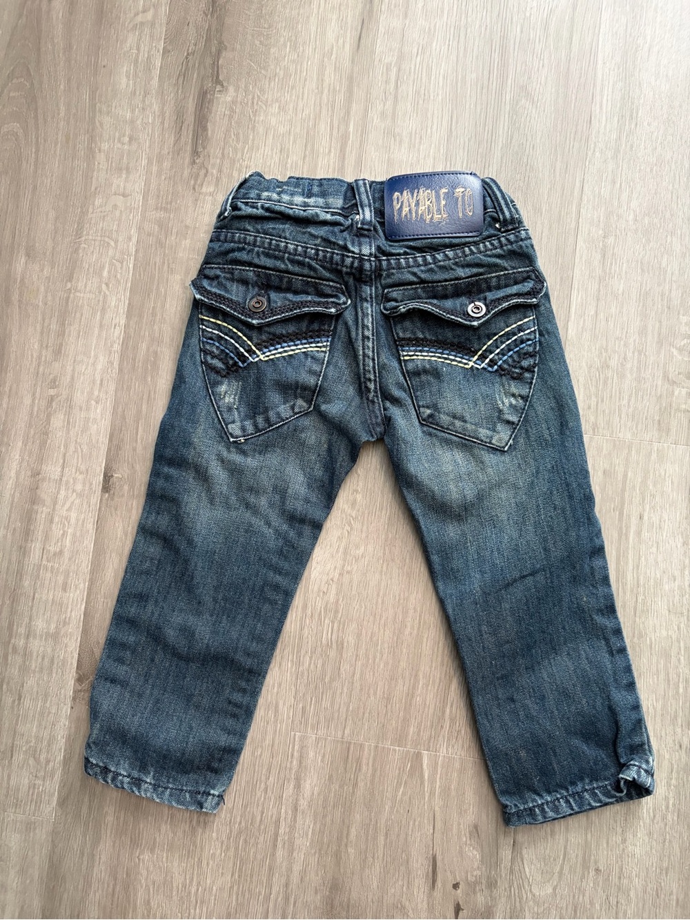 Unusual Payable To/ Kids Republic Inc Jeans With Topstitching And Rivets - 3T